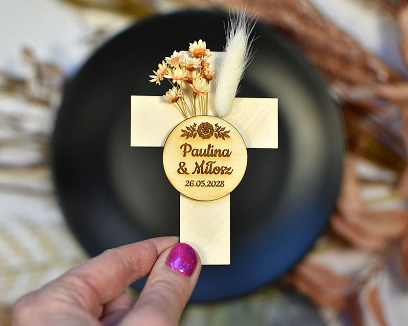 religijne magnesy podziękowania dla gości krzyż